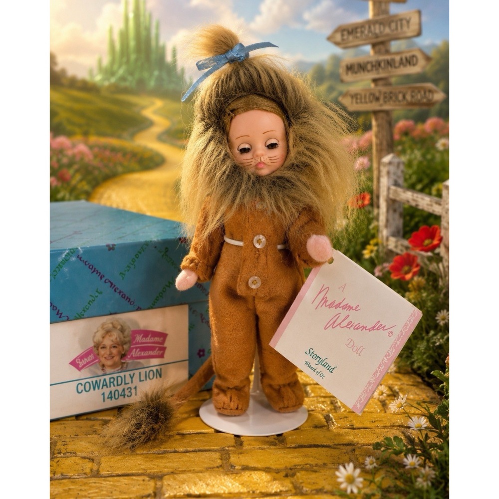 Madame Alexander Cowardly Lion Doll 14766 Wizard of Oz Box Stand Tags